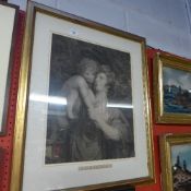 A C19th Classical print entitled ''Bacchante'' in gilt frame