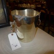 A silver plated wine cooler twin handled