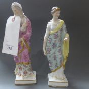 A pair of porcelain classical figures of