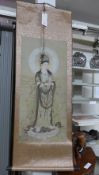 A Chinese scroll portrait of Guan Yin