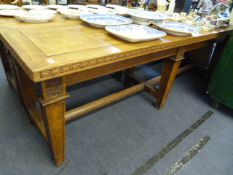 *Edwardian Oak Library Table