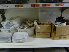 Assorted White Crockery Including Square Dinner Plates - Cups - Saucers etc