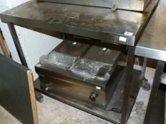 *Mobile Stainless Steel Preparation Table with Under Shelf (35 x 30) Ref: BA 91