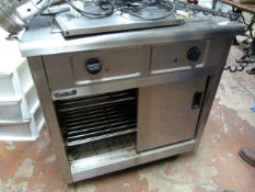 Mobile Stainless Steel Hot Cupboard with Bain Marie Top
