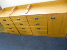 2 Maple Veneered Bedside Cabinets & Maple Veneered Cupboard Unit