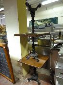 3 Square Bar Tables on Cast Iron Pedestals