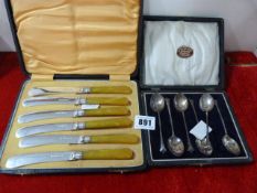 Cased set of Knives & Cased set of Spoons