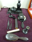 Ebony Lady's & Gent's Dressing Table Set etc