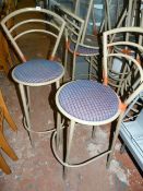 10 High Seat Tubular Bar Stools with Upholstered Seats