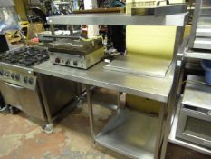 *Stainless Steel Mobile Preparation Table with Shelf to Rear - Under Shelf & Appliance Gap Ref: BA