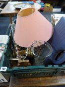 Box containing Lamp Shades - Themometres etc