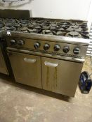 *Parry Commercial 6 Burner Gas Fired Cooker Over Oven