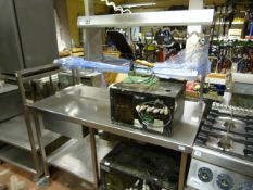 *Stainless Steel Mobile Servery Unit with Heated Lamp Display - Under Shelf - Drawer & Appliance Gap