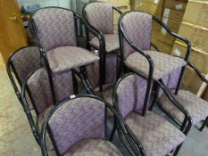 12 Tubular Framed Dining Chairs with Upholstered Seats & Backs