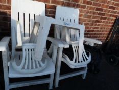 Quantity of White Plastic Patio Tables etc