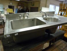 Stainless Steel Commercial Double Sink Unit Top