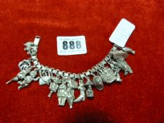 Solid Silver Charm Bracelet