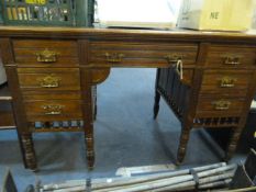 Edwardian Oak Kneehole Desk