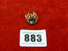 9ct Yellow Gold  Synthetic Stone (Mystic Topaz) Pendant with Diamond Weighing Approximately 2.12