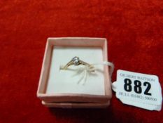 Single Diamond Stone Ring Set in Platinum with Chenier Shoulders - 18ct Gold Shank Diamond Cut-Round