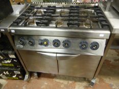 *Zanussi Commercial 6 Burner Gas Cooker Over Oven Ref: BA 113