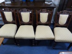 4 Edwardian Oak Dining Room Chairs