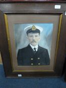 Framed Picture of a First World War Naval Officer