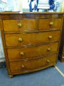 Victorian Mahogany Chest of 3 Long & 2 Short Drawers