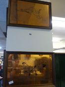 2 Copper Etched Aeroplane Pictures