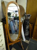 Light Oak Cheval Mirror