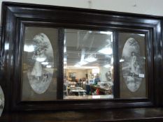 Edwardian Mahogany Framed Picture Mirror