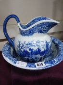 Blue & White Jug & Bowl
