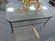 Wrought Iron Glazed Topped Coffee Table
