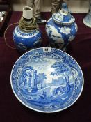 Spode Bowl - Blue and White Table Lamp & Vase