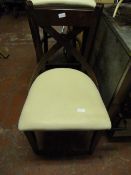 *56 Mahogany Chairs with Cream Leather Seats