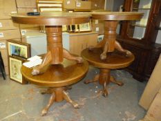 4 Circular Oak Pub Dining Tables
