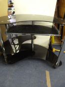 Black Glass TV & Video Stand