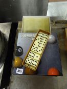 2 Sets of Pool Balls & Others & Set of Dominoes