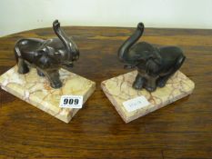 Pair of Elephant Book Ends