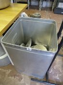Aluminium Grundy Bin Containing Assorted Pan Lids