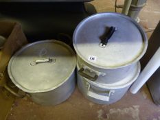 *3 Aluminium Lidded Pans