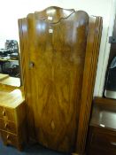 Walnut Veneered Single Wardrobe