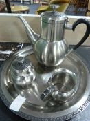 Stainless Steel Coffee Set on Tray