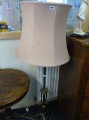 Art Deco Extendable Brass Standard Lamp with Shade