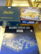 Glass Chess Board Set - Trivial Persuit etc