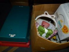 Aerobics Stepper & Box of Bric-a-Brac including China & Glassware
