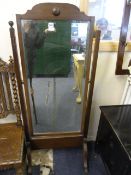 Edwardian Mahogany Cheval Mirror