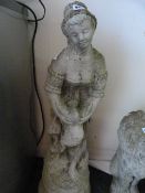 Large Concrete Garden Ornament Depicting A Lady