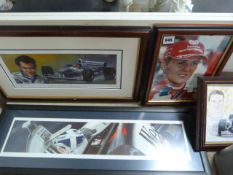 4 Framed Motor Racing Prints
