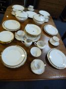 White with Gold Rim Dinner Service
